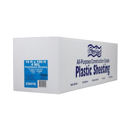 Berry Plastics 625944 4 mil 16 x 100 ft. Film Polyethylene Sheeting - Clear 51325